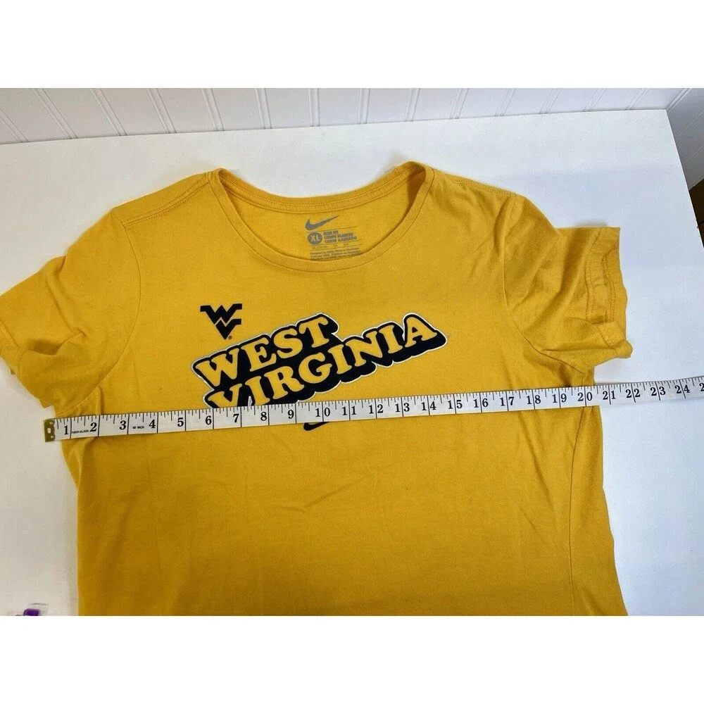 Nike West Virginia‎ University Football T Shirt Youth Xl 16-18 Slim Fit Yellow